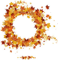fall autumn leaf leaves feuille wreath - PNG gratuit
