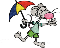 mouse with umbrella - 免费PNG