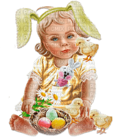 soave children girl easter eggs chuck pink green - PNG gratuit