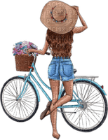 woman with bike - безплатен png