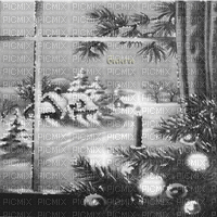 Y.A.M._New year Christmas background black-white - GIF animado grátis