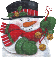 snowman Ringing Bells - Бесплатный анимированный гифка
