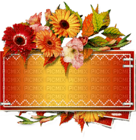 Herbstblumen, Schild - PNG gratuit