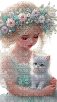 loly33 enfant chat printemps - безплатен png