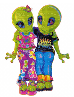 Lisa Frank | Green Alien Couple - PNG gratuit