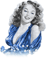 soave woman vintage pin up flowers black white - Free PNG