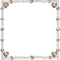 Jewel Hearts Glitter Frame ~Brown©Esme4eva2015 - Darmowy animowany GIF