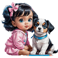 baby child kind dog milla1959 - Бесплатный анимированный гифка