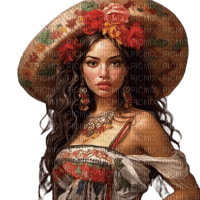loly33 femme mexicaine - gratis png