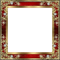frame red, diamonds and gold