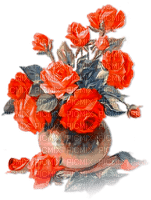 soave deco flowers vintage vase rose blue orange - kostenlos png