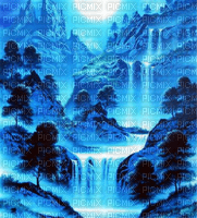 Rena blue Background Hintergrund Waterfall Fantasy - Free PNG