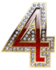 Kaz_Creations Numbers Gold & Red 4 - gratis png