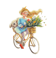 Fillette, bicyclette, dessin - gratis png