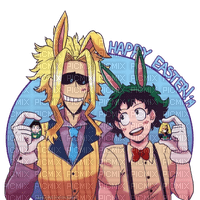 Happy Easter with Allmight and Midoriya - png ฟรี