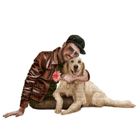 hombre con perro - zdarma png
