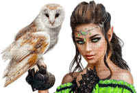 fantasy woman with owl by nataliplus - PNG gratuit