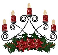 Natale Candelabro a 6 braccia - GIF animate gratis