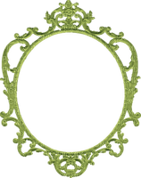 green frame mirror - png grátis