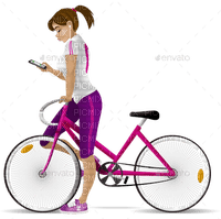 woman with bicycle bp - besplatni png
