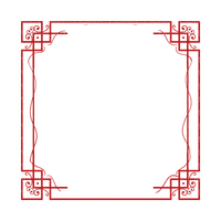 Chinese Asian red frame sunshine3 - kostenlos png