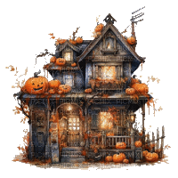 pumpkin, halloween hause - Gratis geanimeerde GIF