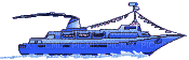 bateau bleu - GIF animado grátis