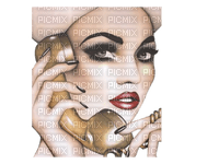 woman with phone bp - kostenlos png