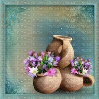 image encre texture cadre pots fleurs mariage edited by me - Free PNG