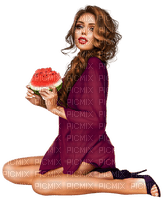 Woman, watermelon, summer, Leila - ingyenes png