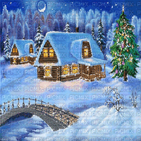 kikkapink animated christmas house background - Bezmaksas animēts GIF