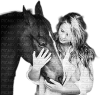 woman and horse - ingyenes png