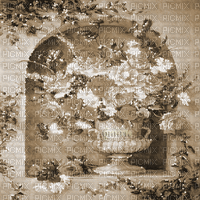 Y.A.M._Vintage flowers background sepia - Free animated GIF