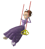 Kaz_Creations Animated Woman Femme On Swing - Free animated GIF
