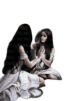 gothic woman in the mirror dark - png ฟรี