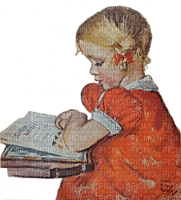 Girl with book - gratis png