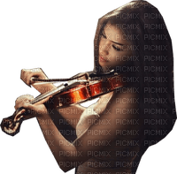 woman with violin bp - png ฟรี