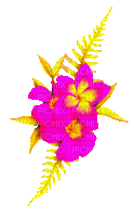 Animated.Flowers.Pink.Yellow - By KittyKatLuv65 - Бесплатни анимирани ГИФ