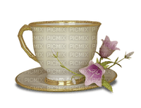 Kaz_Creations Teacup Cup Saucers Flowers - PNG gratuit