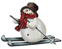 Snowman on Skis - ilmainen png