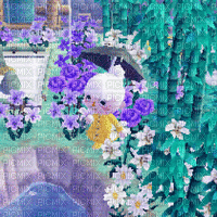 Animal Crossing Rain - GIF animate gratis