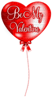 Be My Valentine.Heart.Balloon.Red - бесплатно png