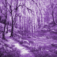 Y.A.M._Japan Spring landscape background purple - Free PNG