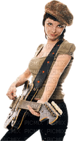 Kaz_Creations Woman Femme Guitar Hat - png gratis