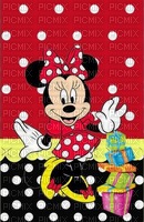 image encre couleur cadeaux anniversaire effet à pois Minnie Disney  edited by me - png gratis
