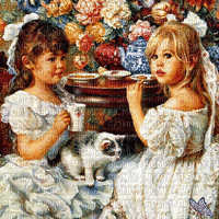enfant fond gif teaparty childs - Free animated GIF