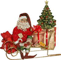 Kaz_Creations Christmas Deco Santa Claus On Sleigh - png gratis