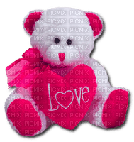 Teddy.Bear.Heart.Love.Pink.White - 免费PNG