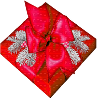 Christmas.Present.Silver.Red - PNG gratuit