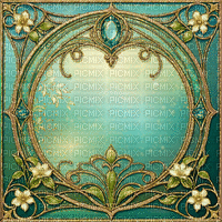springtimes gold teal art deco background - Free animated GIF